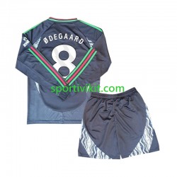 Completo da calcio Bambini Arsenal Odegaard 8 Maglia Seconda 2024-2025 Manica Lunga
