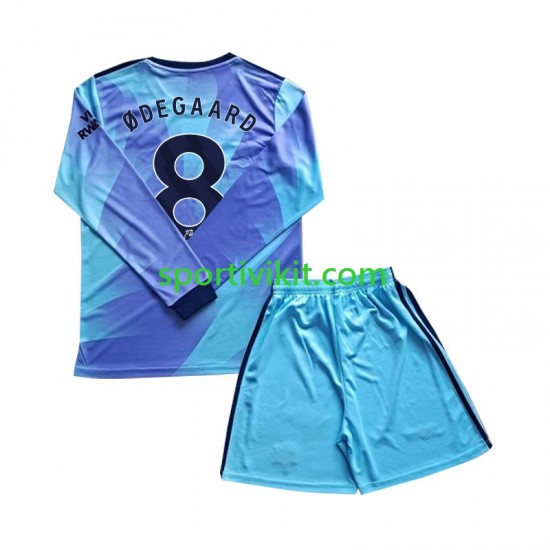 Completo da calcio Bambini Arsenal Odegaard 8 Maglia Terza 2024-2025 Manica Lunga
