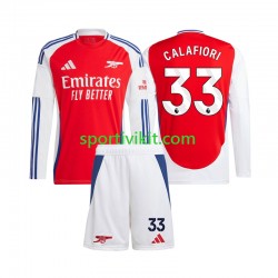 Completo da calcio Bambini Arsenal Riccardo Calafiori 33 Maglia Prima 2024-2025 Manica Lunga