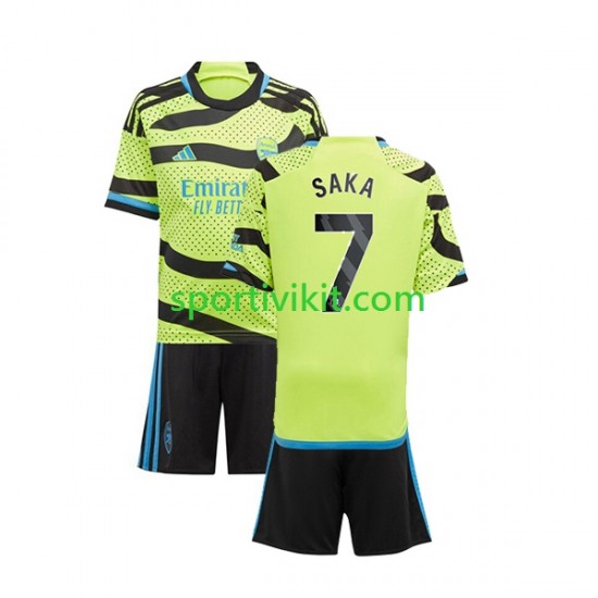 Completo da calcio Bambini Arsenal Saka 7 Maglia Seconda 2023-2024 Manica Corta Completo da calcio Bambini Arsenal Saka 7 Maglia Seconda 2023-2024 Manica Corta