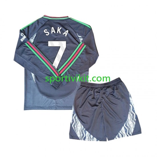 Completo da calcio Bambini Arsenal Saka 7 Maglia Seconda 2024-2025 Manica Lunga