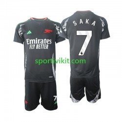 Completo da calcio Bambini Arsenal Saka 7 Maglia Seconda 2024-2025 Manica Corta