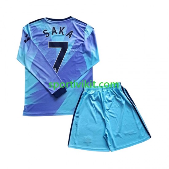 Completo da calcio Bambini Arsenal Saka 7 Maglia Terza 2024-2025 Manica Lunga Completo da calcio Bambini Arsenal Saka 7 Maglia Terza 2024-2025 Manica Lunga