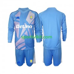 Completo da calcio Bambini Aston Villa Portiere Blu Maglia Terza 2024-2025 Manica Lunga