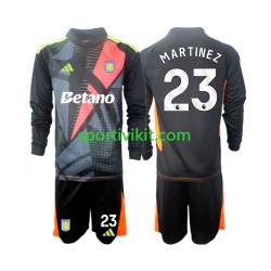 Completo da calcio Bambini Aston Villa Portiere Emiliano Martinez 23 Maglia Seconda 2024-2025 Manica Lunga