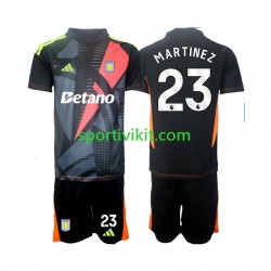 Completo da calcio Bambini Aston Villa Portiere Emiliano Martinez 23 Maglia Seconda 2024-2025 Manica Corta