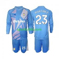 Completo da calcio Bambini Aston Villa Portiere Emiliano Martinez 23 Maglia Terza 2024-2025 Manica Lunga