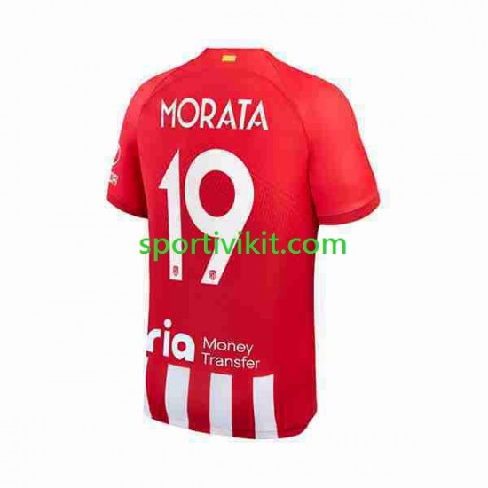 Atlético Madrid 2 Alvaro Morata 19 Uomo Maglia Prima 2023-2024 Manica Corta