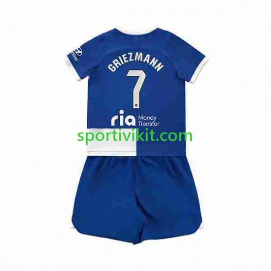 Completo da calcio Bambini Atlético Madrid 2 Antoine Griezmann 7 Maglia Seconda 2023-2024 Manica Corta