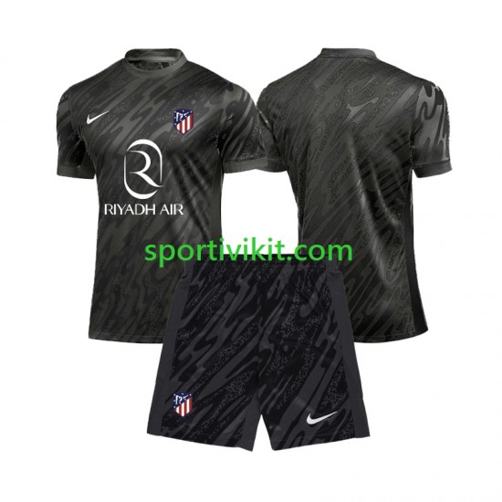 Completo da calcio Bambini Atlético Madrid Portiere Maglia Prima 2024-2025 Manica Corta