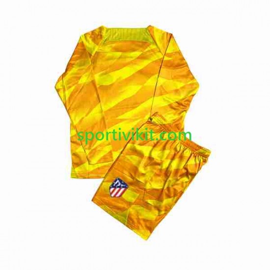 Completo da calcio Bambini Atlético Madrid Portiere Arancia Maglia 2023-2024 Manica Lunga