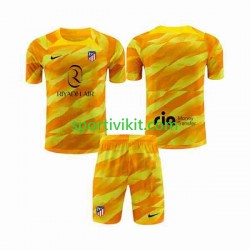 Completo da calcio Bambini Atlético Madrid Portiere Arancia Maglia 2023-2024 Manica Corta