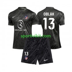 Completo da calcio Bambini Atlético Madrid Portiere Jan Oblak 13 Maglia Prima 2024-2025 Manica Corta