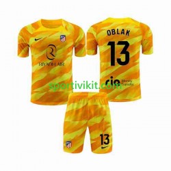 Completo da calcio Bambini Atlético Madrid Portiere Jan Oblak 13 Arancia Maglia 2023-2024 Manica Corta