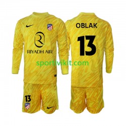Completo da calcio Bambini Atlético Madrid Portiere Jan Oblak 13 Maglia Terza 2024-2025 Manica Lunga