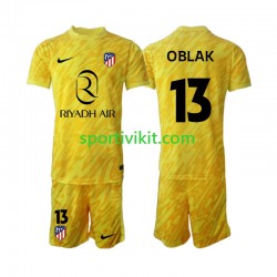 Completo da calcio Bambini Atlético Madrid Portiere Jan Oblak 13 Maglia Terza 2024-2025 Manica Corta