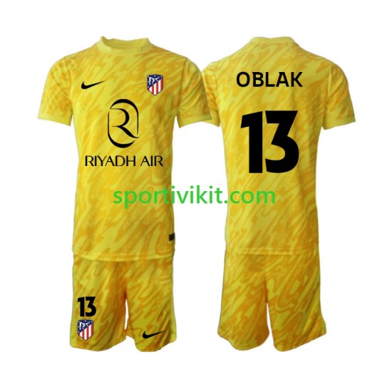 Completo da calcio Bambini Atlético Madrid Portiere Jan Oblak 13 Maglia Terza 2024-2025 Manica Corta Completo da calcio Bambini Atlético Madrid Portiere Jan Oblak 13 Maglia Terza 2024-2025 Manica Corta
