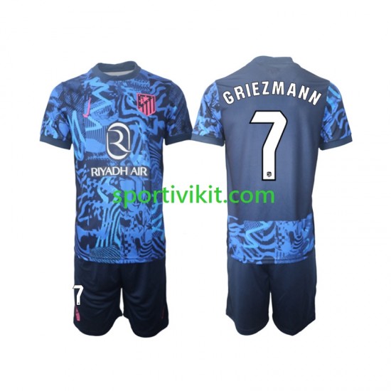 Completo da calcio Bambini Atlético Madrid Griezmann 7 Maglia Terza 2024-2025 Manica Corta