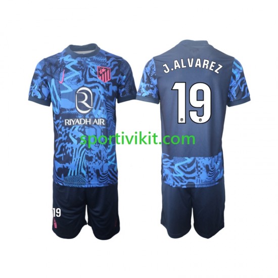 Completo da calcio Bambini Atlético Madrid J.Alvarez 19 Maglia Terza 2024-2025 Manica Corta