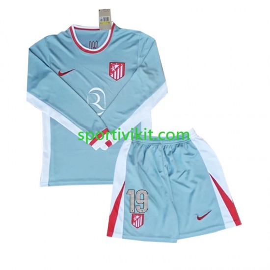 Completo da calcio Bambini Atlético Madrid Julian Alvarez 19 Maglia Seconda 2024-2025 Manica Lunga