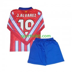 Completo da calcio Bambini Atlético Madrid Julian Alvarez 19 Maglia Prima 2024-2025 Manica Lunga