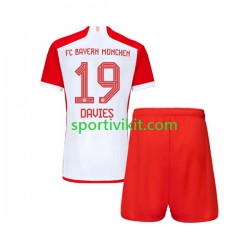 Completo da calcio Bambini FC Bayern München Alphonso Davies 19 Maglia Prima 2023-2024 Manica Corta
