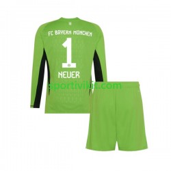 Completo da calcio Bambini FC Bayern München Portiere Manuel Neuer 1 Maglia Seconda 2023-2024 Manica Lunga