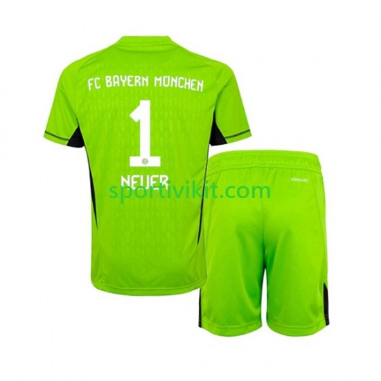 Completo da calcio Bambini FC Bayern München Portiere Manuel Neuer 1 Maglia Seconda 2023-2024 Manica Corta Completo da calcio Bambini FC Bayern München Portiere Manuel Neuer 1 Maglia Seconda 2023-2024 Manica Corta
