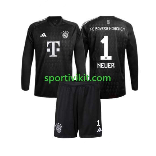 Completo da calcio Bambini FC Bayern München Portiere Manuel Neuer 1 Maglia Prima 2023-2024 Manica Lunga