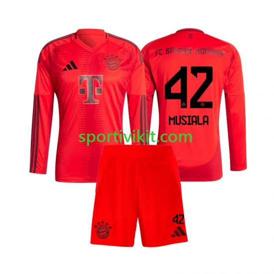 Completo da calcio Bambini FC Bayern München Jamal Musiala 42 Maglia Prima 2024-2025 Manica Lunga Completo da calcio Bambini FC Bayern München Jamal Musiala 42 Maglia Prima 2024-2025 Manica Lunga