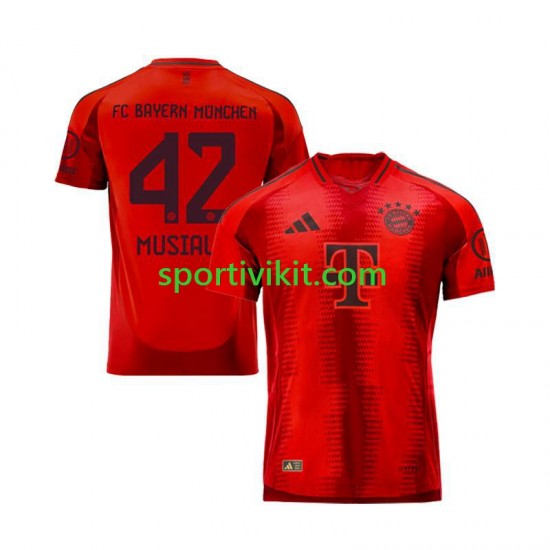 FC Bayern München Jamal Musiala 42 Rosso Uomo Maglia Prima 2024-2025 Manica Corta FC Bayern München Jamal Musiala 42 Rosso Uomo Maglia Prima 2024-2025 Manica Corta