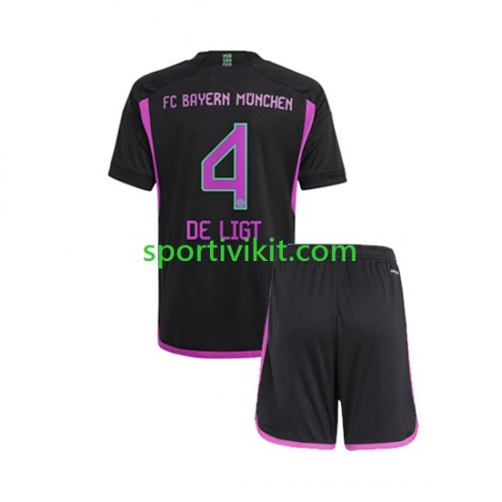 Completo da calcio Bambini FC Bayern München Matthijs de Ligt 4 Maglia Seconda 2023-2024 Manica Corta