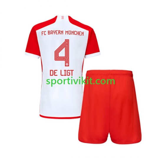 Completo da calcio Bambini FC Bayern München Matthijs de Ligt 4 Maglia Prima 2023-2024 Manica Corta