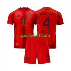 Completo da calcio Bambini FC Bayern München Matthijs de Ligt 4 Rosso Maglia Prima 2024-2025 Manica Corta