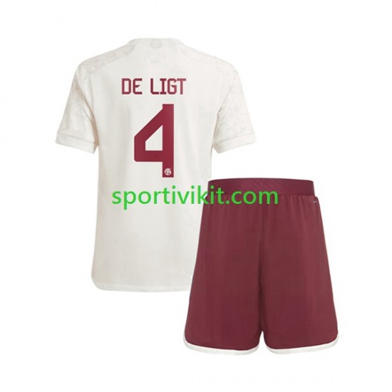 Completo da calcio Bambini FC Bayern München Matthijs de Ligt 4 Maglia Terza 2023-2024 Manica Corta