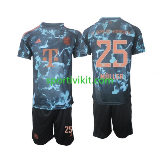 Completo da calcio Bambini FC Bayern München Muller 25 Maglia Seconda 2024-2025 Manica Corta Completo da calcio Bambini FC Bayern München Muller 25 Maglia Seconda 2024-2025 Manica Corta