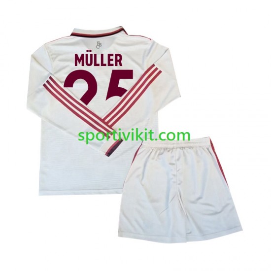 Completo da calcio Bambini FC Bayern München Muller 25 Maglia Terza 2024-2025 Manica Lunga