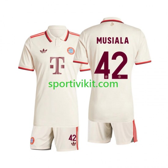 Completo da calcio Bambini FC Bayern München Musiala 42 Maglia Terza 2024-2025 Manica Corta Completo da calcio Bambini FC Bayern München Musiala 42 Maglia Terza 2024-2025 Manica Corta