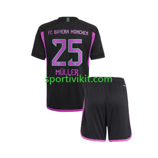 Completo da calcio Bambini FC Bayern München Thomas Muller 25 Maglia Seconda 2023-2024 Manica Corta
