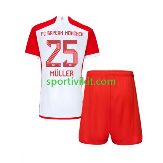 Completo da calcio Bambini FC Bayern München Thomas Muller 25 Maglia Prima 2023-2024 Manica Corta Completo da calcio Bambini FC Bayern München Thomas Muller 25 Maglia Prima 2023-2024 Manica Corta
