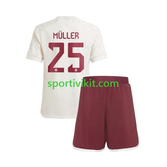 Completo da calcio Bambini FC Bayern München Thomas Muller 25 Maglia Terza 2023-2024 Manica Corta