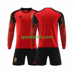 Completo da calcio Bambini Belgio Maglia Prima Coppa del Mondo 2022 Manica Lunga