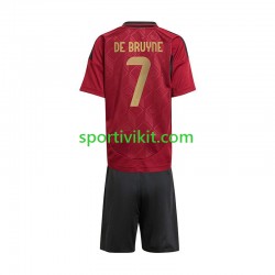Completo da calcio Bambini Belgio De Bruyne 7 Maglia Prima Euro 2024 Manica Corta