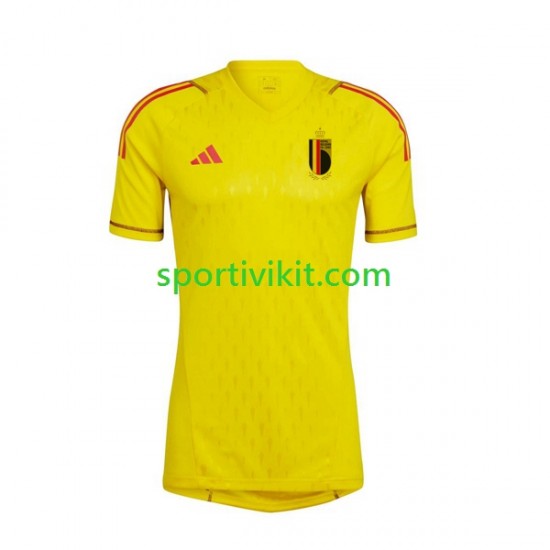 Belgio Portiere Uomo Maglia Seconda Coppa del Mondo 2022 Manica Corta Belgio Portiere Uomo Maglia Seconda Coppa del Mondo 2022 Manica Corta