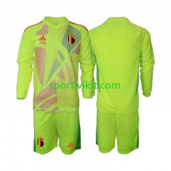 Completo da calcio Bambini Belgio Portiere Maglia Seconda Euro 2024 Manica Lunga