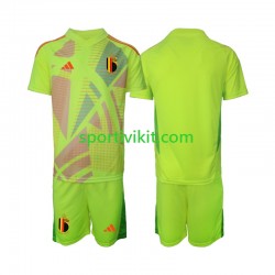 Completo da calcio Bambini Belgio Portiere Maglia Seconda Euro 2024 Manica Corta