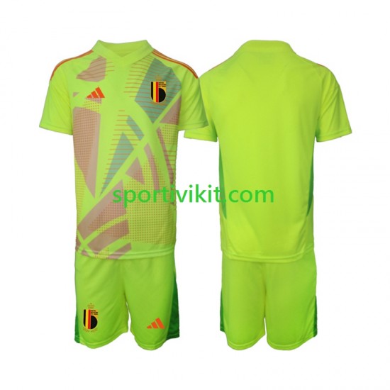Completo da calcio Bambini Belgio Portiere Maglia Seconda Euro 2024 Manica Corta Completo da calcio Bambini Belgio Portiere Maglia Seconda Euro 2024 Manica Corta