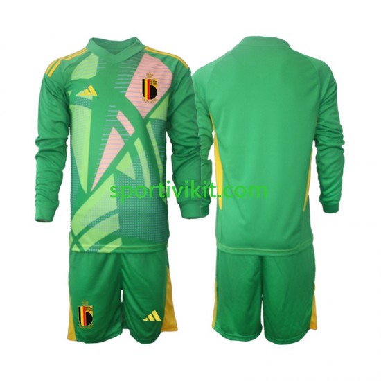 Completo da calcio Bambini Belgio Portiere Maglia Terza Euro 2024 Manica Lunga