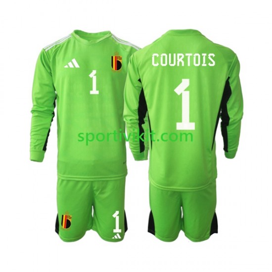 Completo da calcio Bambini Belgio Portiere Courtois 1 2021-2022 Maglia Prima Manica Lunga Completo da calcio Bambini Belgio Portiere Courtois 1 2021-2022 Maglia Prima Manica Lunga