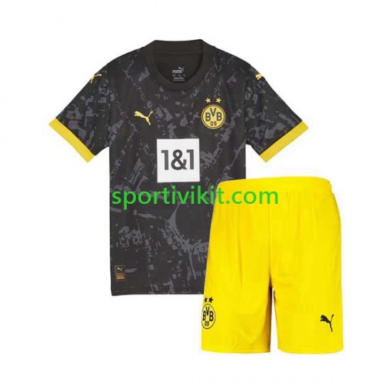 Completo da calcio Bambini Borussia Dortmund Maglia Seconda 2023-2024 Manica Corta Completo da calcio Bambini Borussia Dortmund Maglia Seconda 2023-2024 Manica Corta